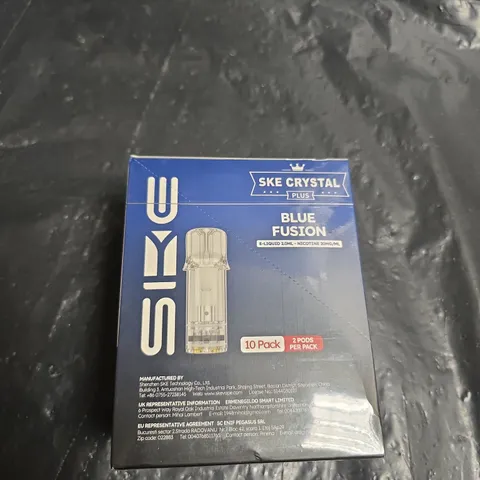 SKE CRYSTAL PLUS BLUE FUSION E-LIQUID PODS, 20MG/ML NICOTINE, 20 PODS (10 X 2 PACKS)
