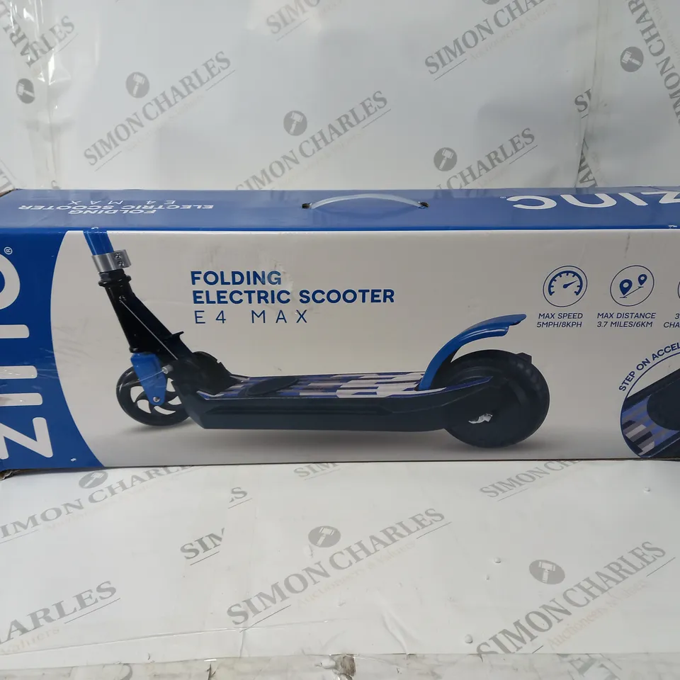BOXED ZINC E4 MAX ELECTRIC SCOOTER - BLUE RRP £139.99