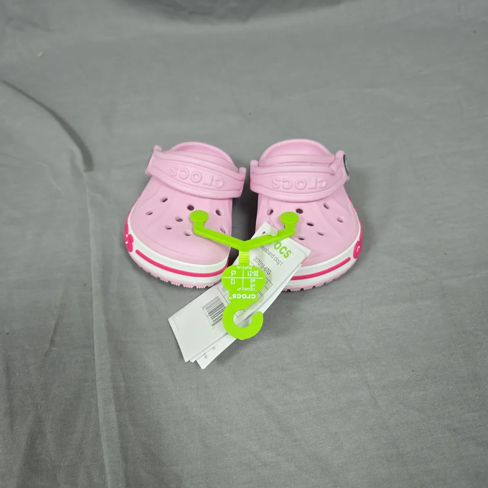 UNBOXED. CROCS KIDS PINK SANDALS WITH STRAP – UK SIZE C5