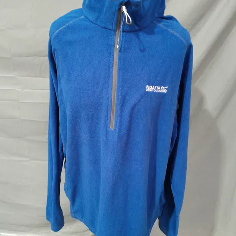 GYMSHARK HALF ZIP FLEECE IN BLUE - XXL