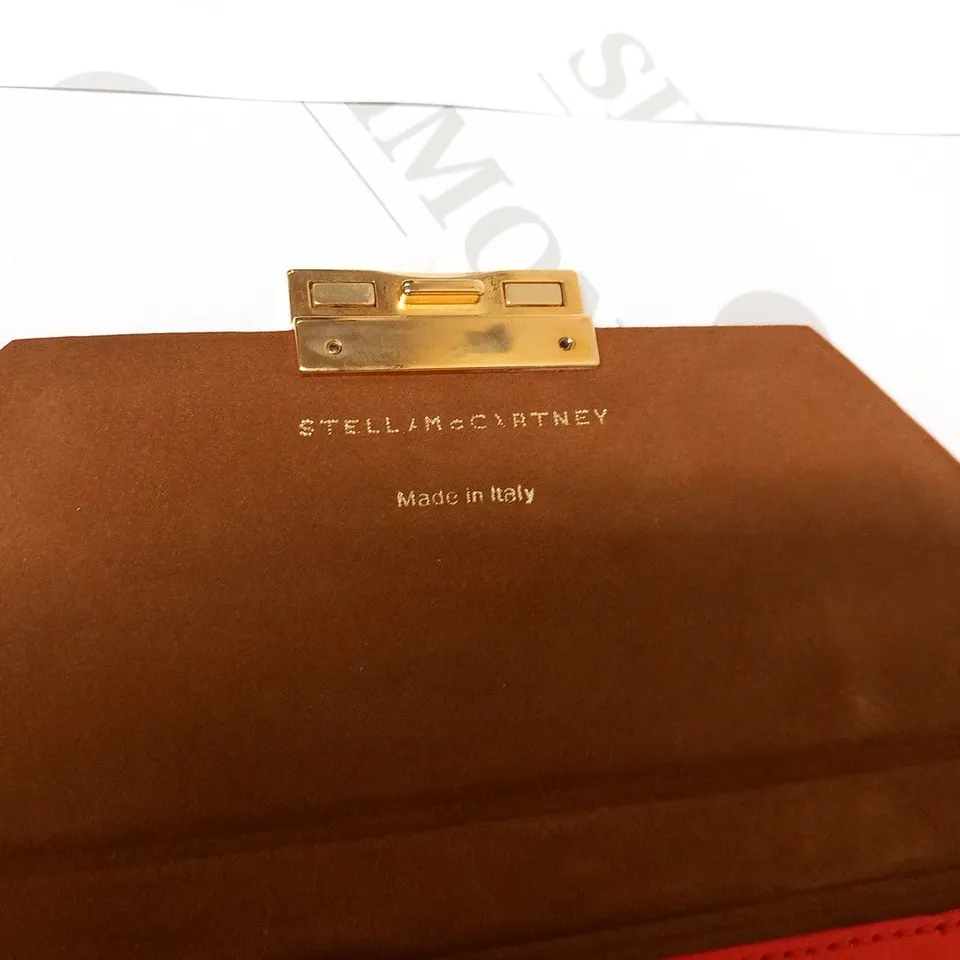 STELLA MCCARTNEY RED VEGAN LEATHER ENVELOPE CLUTCH BAG