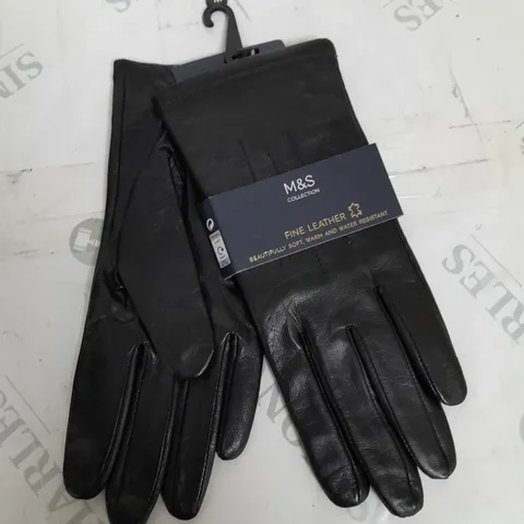 M&S FINE LEATHER GLOVES - EUR M