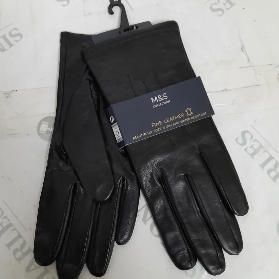M&S FINE LEATHER GLOVES - EUR M