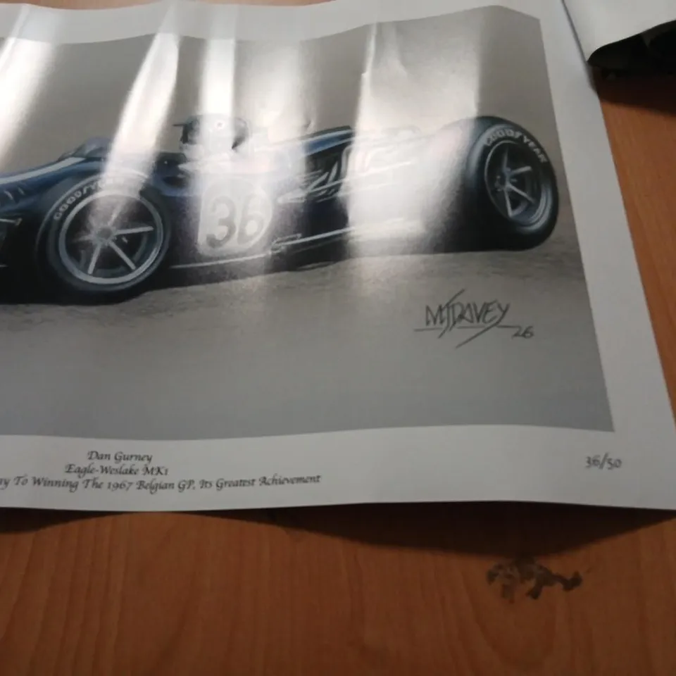 DAN GURNEY EAGLE-WESLAKE MK1 – LIMITED EDITION PRINT 36/50 BY MARK J DAVEY