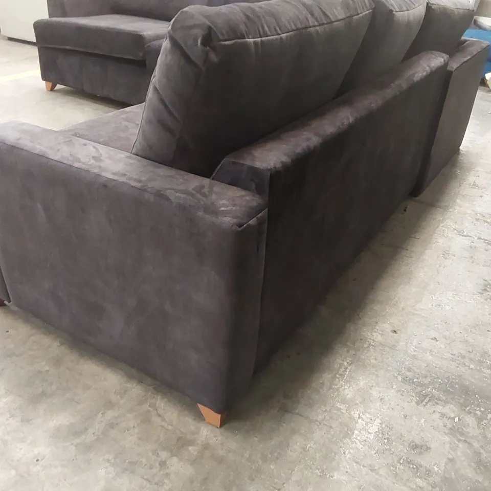 QUALITY DESIGNER CORNER SOFA - CHARCOAL FABRIC