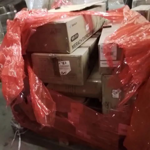 PALLET CONTAINING MULTIPLE EXERCISE BIKES