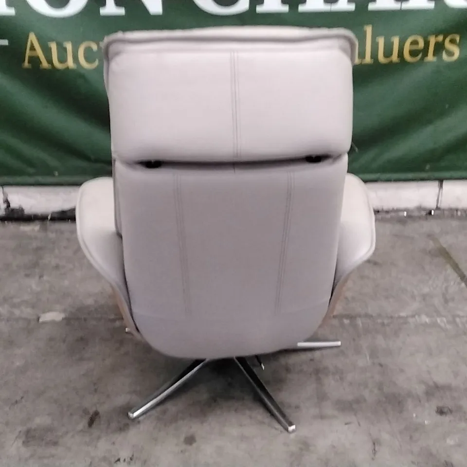 QUALITY BRITISH DESIGNER G PLAN MANUFACTURED OSLO ELECTRIC RECLINER CHAIR - CAMBRIDGE CLOUD LEATHER 