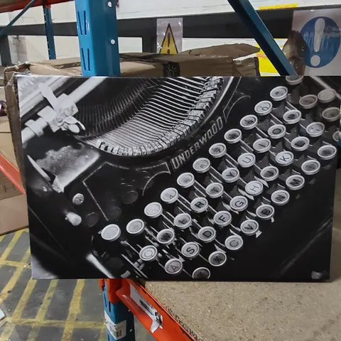 BLACK AND WHITE VINTAGE TYPEWRITER - WRAPPED CANVAS PHOTOGRAPH