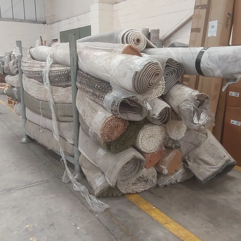 STILLAGE CONTAINING APPROXIMATELY 22x ASSORTED DESIGNER RUGS // STILLAGE NOT INCLUDED