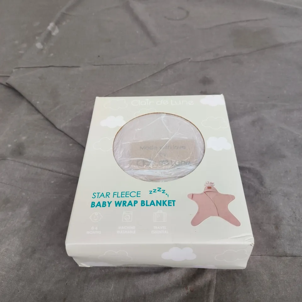 CLAIR DE LUNE STAR FLEECE BABY WRAP BLANKET 0–6 MONTHS
