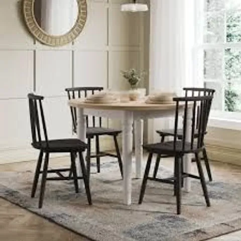 BOXED PIP 4-6 SEATER ROUND TO OVAL EXTENDABLE DINING TABLE - WHITE (1 BOX)