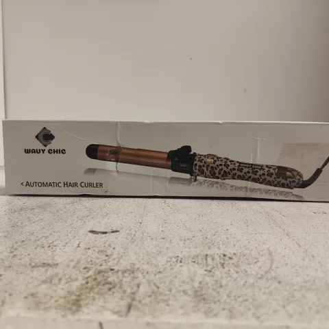 WAVY CHIC AUTOMATIC HAIR CURLER – LEOPARD PRINT BARREL, BOXED