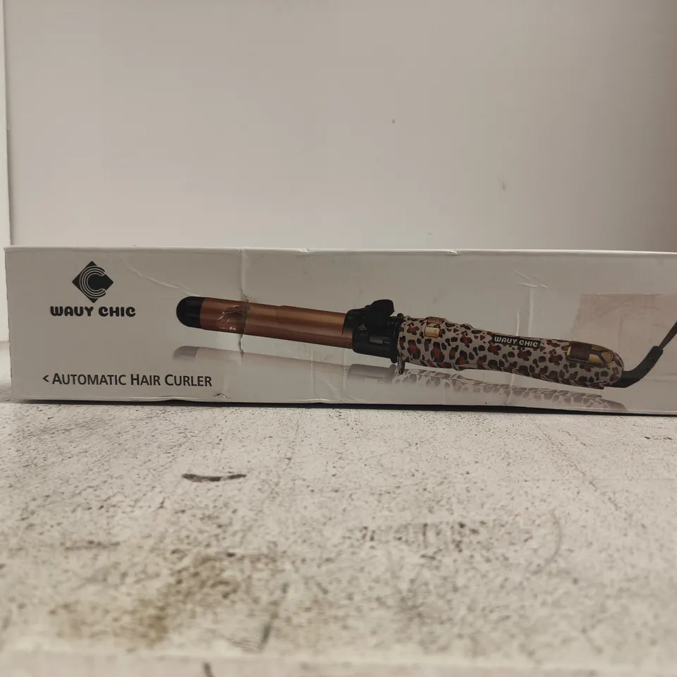 WAVY CHIC AUTOMATIC HAIR CURLER – LEOPARD PRINT BARREL, BOXED