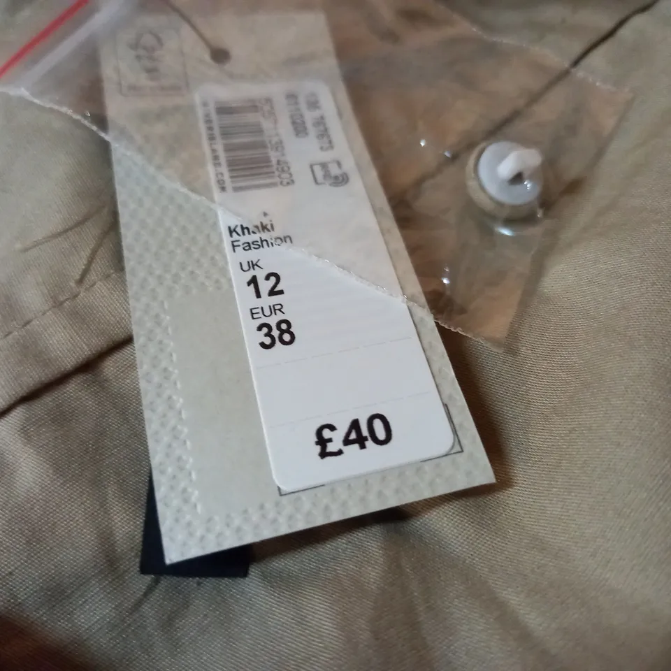 RIVER ISLAND KHAKI SHIRT DRESS - 12