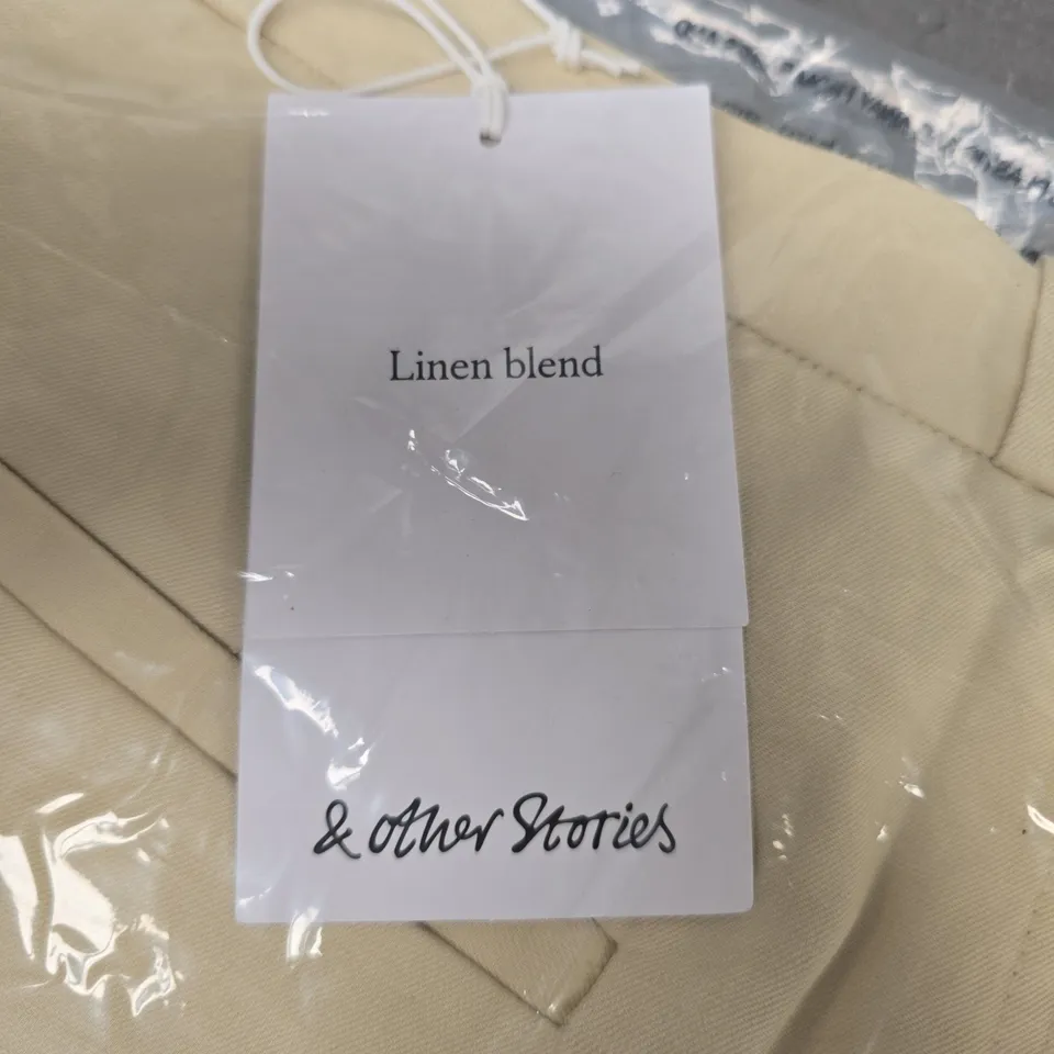 & OTHER STORIES LINEN BLEND TROUSERS – BEIGE SIZE 38 UK