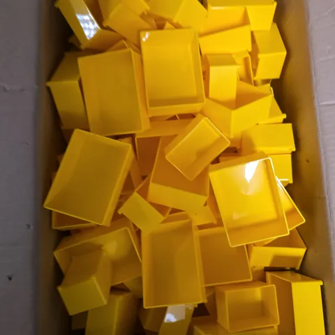 LARGE QUANTITY OF YELLOW PLASTIC STORAGE BOXES IN VARIOUS SIZES - COLLECTION ONLY 
