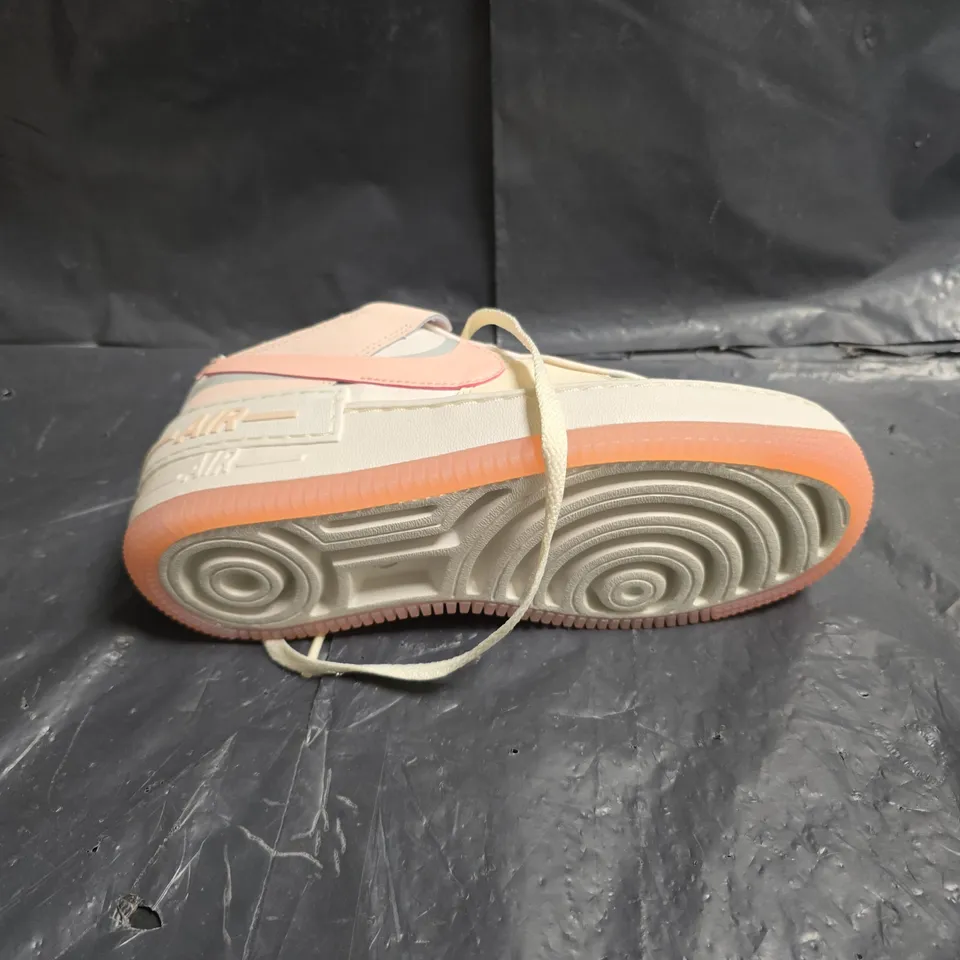 NIKE AIR FORCE 1 SHADOW SNEAKERS – COCONUT MILK/LIGHT SILVER/SAIL/CRIMSON TINT - SIZE UK 3
