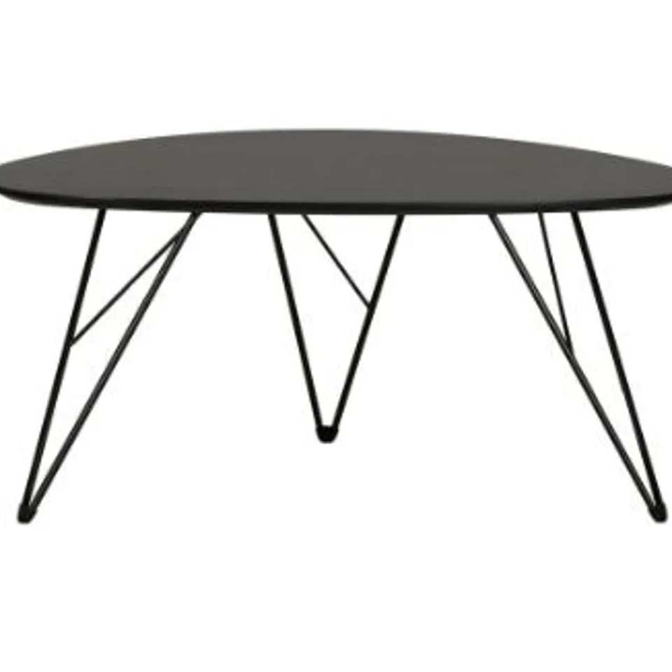 BRAND NEW BOXED MINDY BLACK WOOD EFFECT COFFEE TABLE WITH BLACK METAL LEGS (2 BOXES)