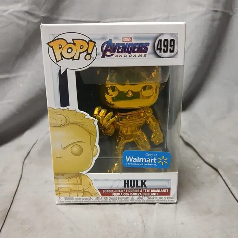 FUNKO POP! MARVEL AVENGERS ENDGAME HULK – GOLD CHROME (#499), WALMART EXCLUSIVE, BOXED