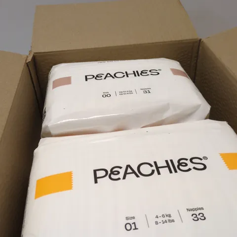 PEACHIES BABY NAPPIES SIZE 01 (4-6 KG) β PACK OF 3 X 33 NAPPIES - SIZE 00 (UP TO 4KG) 3 X 31 NAPPIES