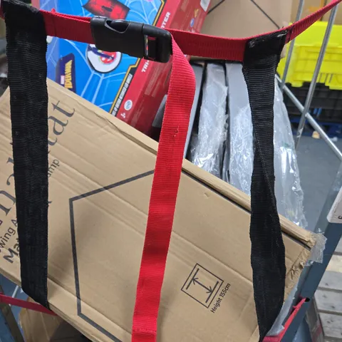 CAGE OF APPROXIMATELY 8 ASSORTED ITEMS TO INCLUDE -, MANGO WOOD TABLE LAMP , SPIDER MAN SCOOTER ETC - COLLECTION ONLY