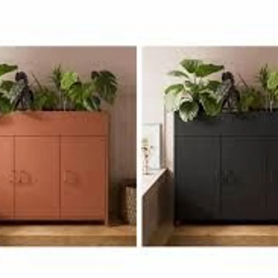 BOXED ALICE INDOOR PLANT CABINET - BLACK (1 BOX)