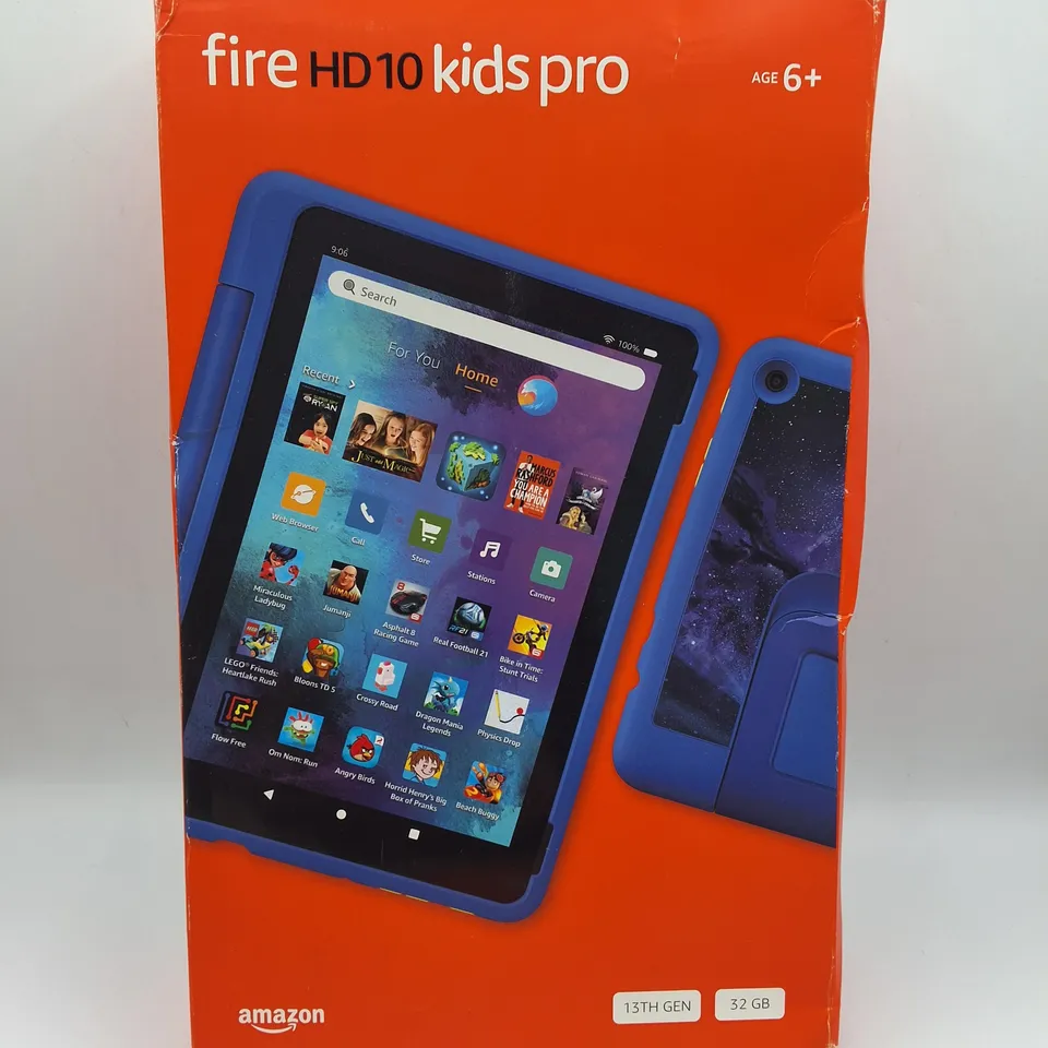 BOXED AMAZON FIRE HD10 KIDS PRO 13TH GEN 32GB TABLET IN BLUE 
