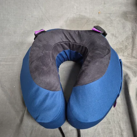 CABEAU TRAVEL NECK PILLOW – BLUE, WITH BLACK ROUND CARRY CASE