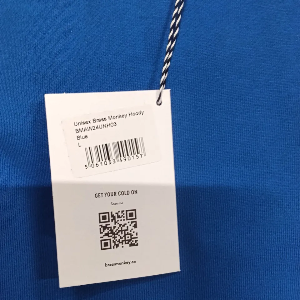 BRAND NEW BRASS MONKEY HOODIES - BLUE SIZE LARGE APPROXIMATELY 10
