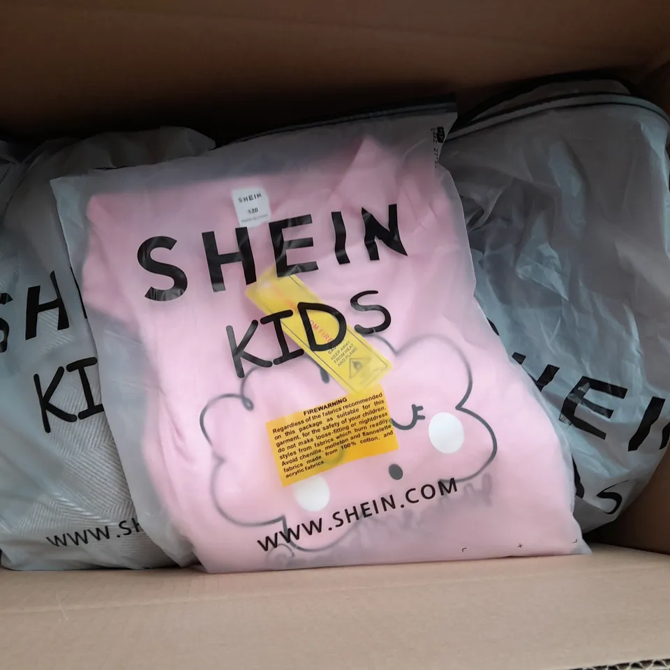 LOT OF APPROXIMATELY 20 BAGGED SHEIN KIDS CLOTHING ITEMS - VARIOUS SIZES