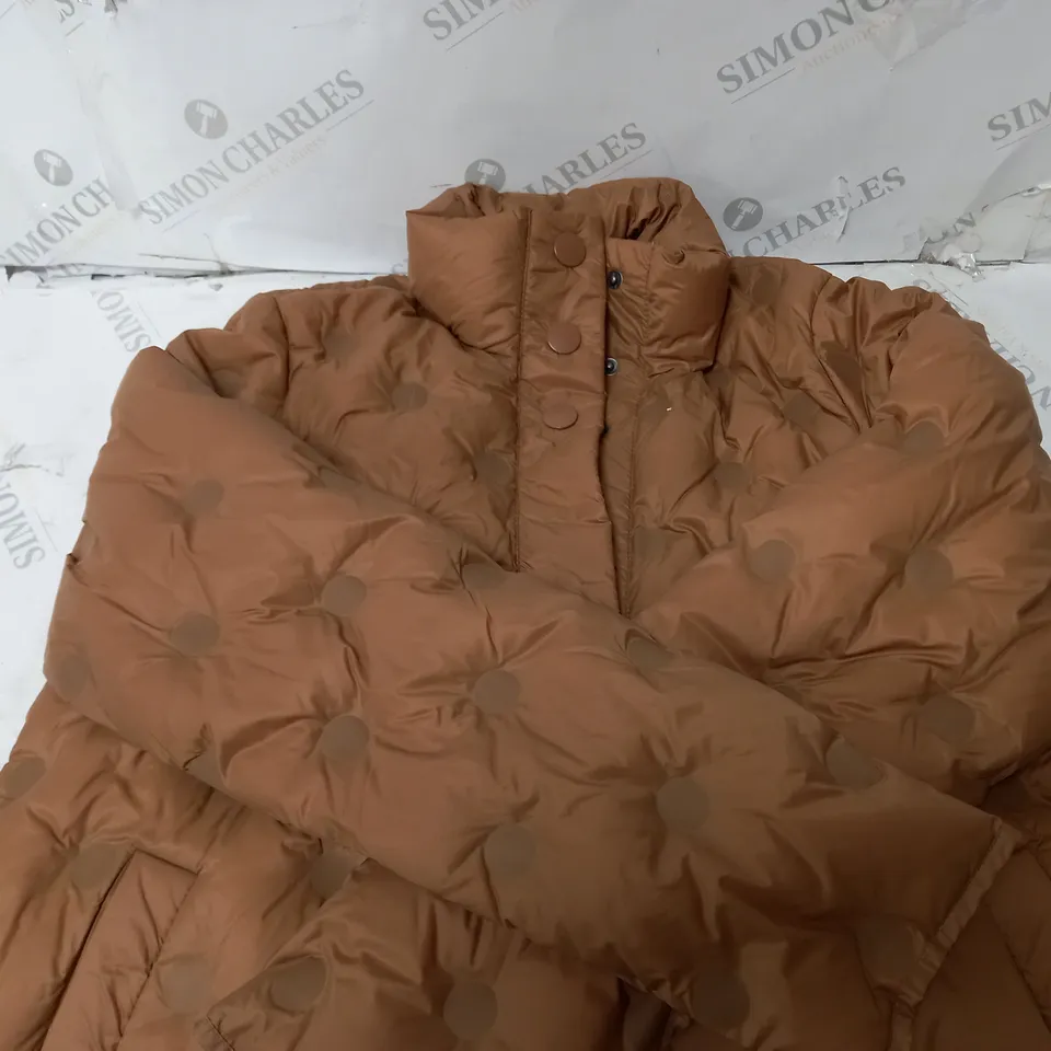 MASAI COPENHAGEN TUVA QUILTED COAT STRAIGHT LOOSE TOBACCO BROWN SMALL