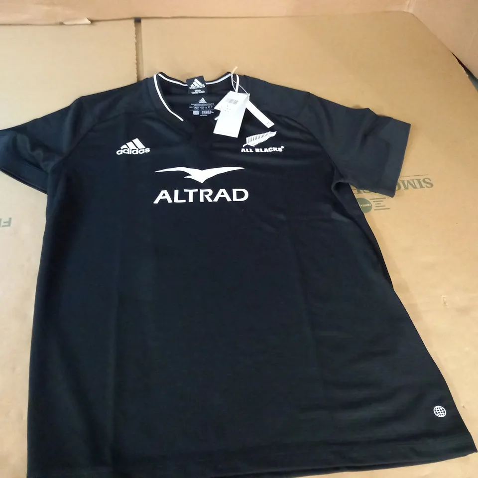 ALL BLACKS ADIDAS BLACK SPORTS T-SHIRT - L