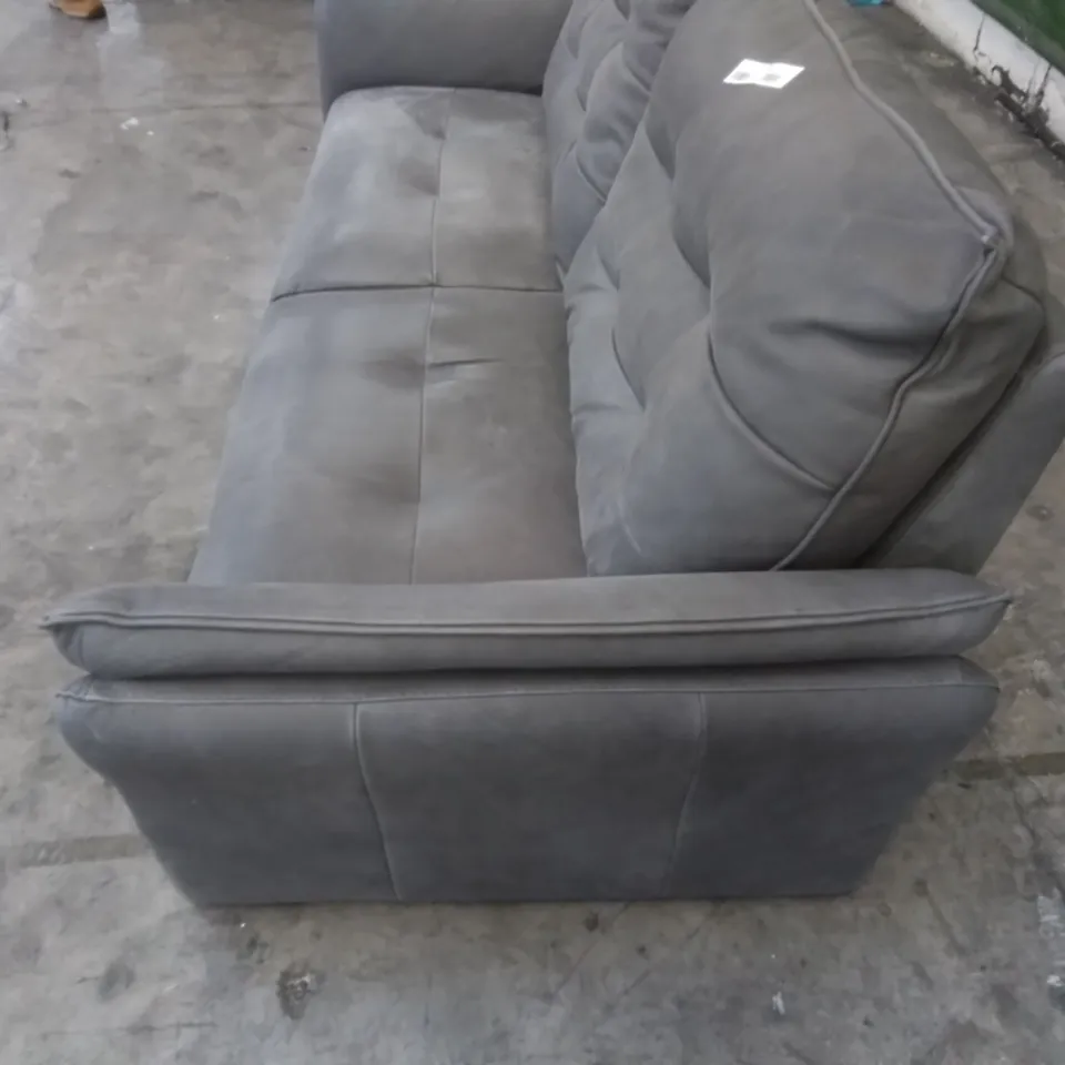 QUALITY ITALIAN DESIGNER 2 SEATER ELECTRIC RECLINING LEATHER SOFA IN GREY 