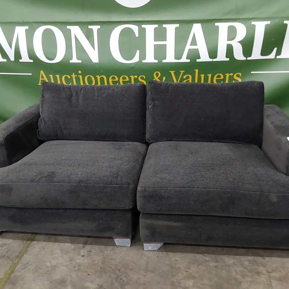 QUALITY BRITISH DESIGNER LOUNGE Co. 2.5 SEATER SIFA CHARCOAL FABRIC 