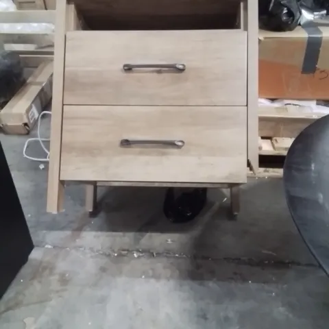 BEDSIDE TABLE OAK WOOD WITH 1 MISSING LEG 