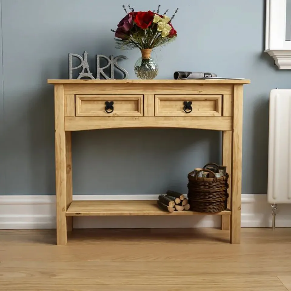 BOXED DODGE 83CM SOLID WOOD CONSOLE TABLE 
