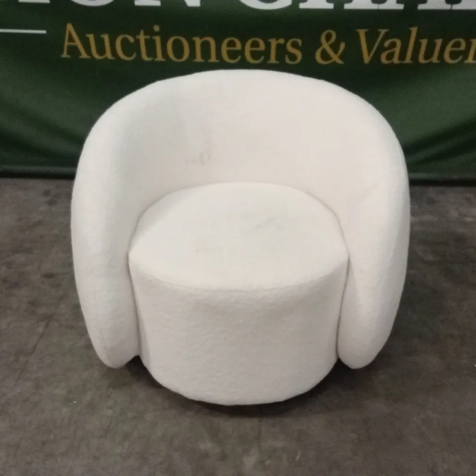QUALITY DESIGNER BOUCLE FABRIC 360° SWIVEL CHAIR