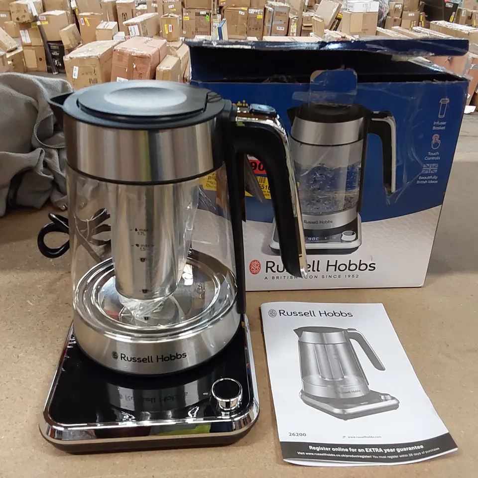 BOXED RUSSELL HOBBS ATTENTIV VARIABLE TEMPERATURE KETTLE (1 BOX)
