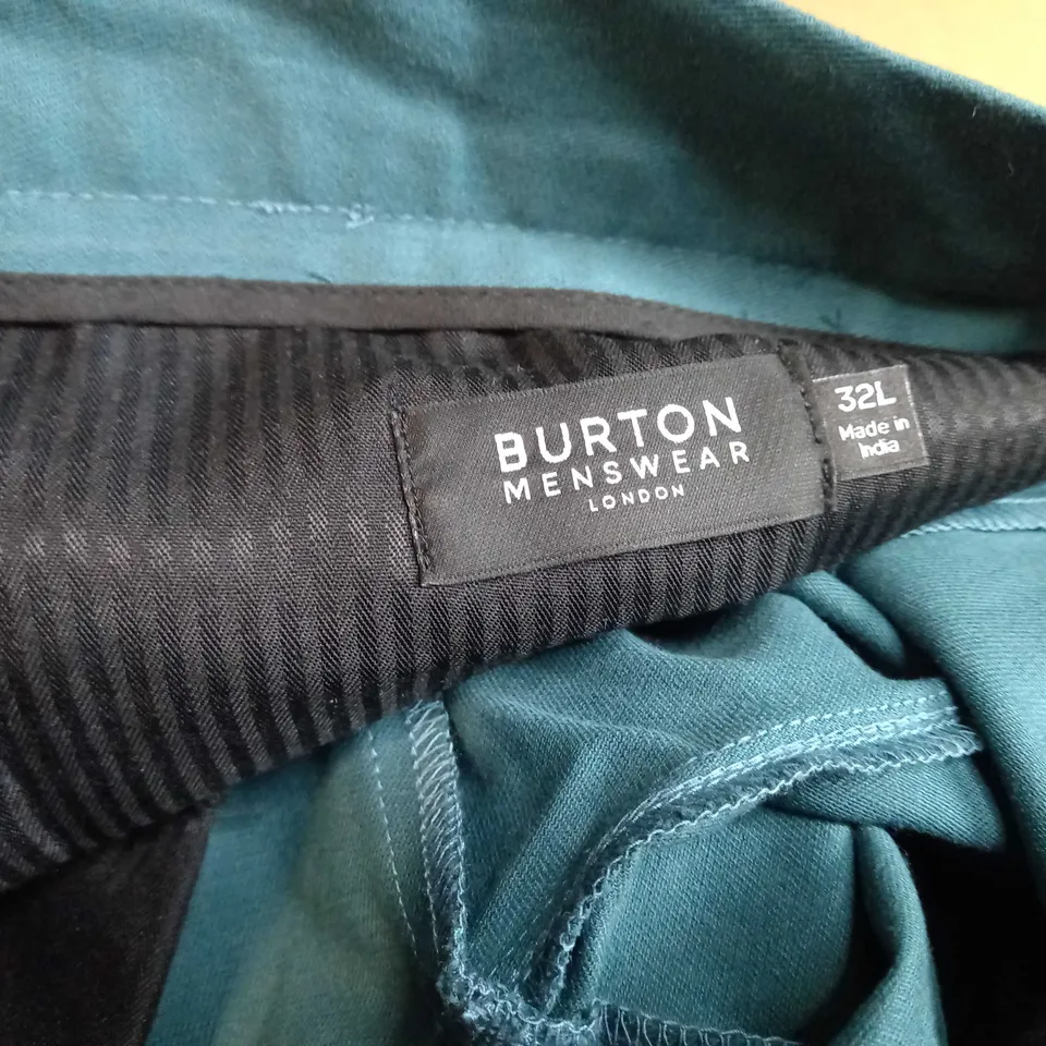 BURTON MID BLUE SKINNY STRETCH CHINO TROUSERS - SIZE W32L