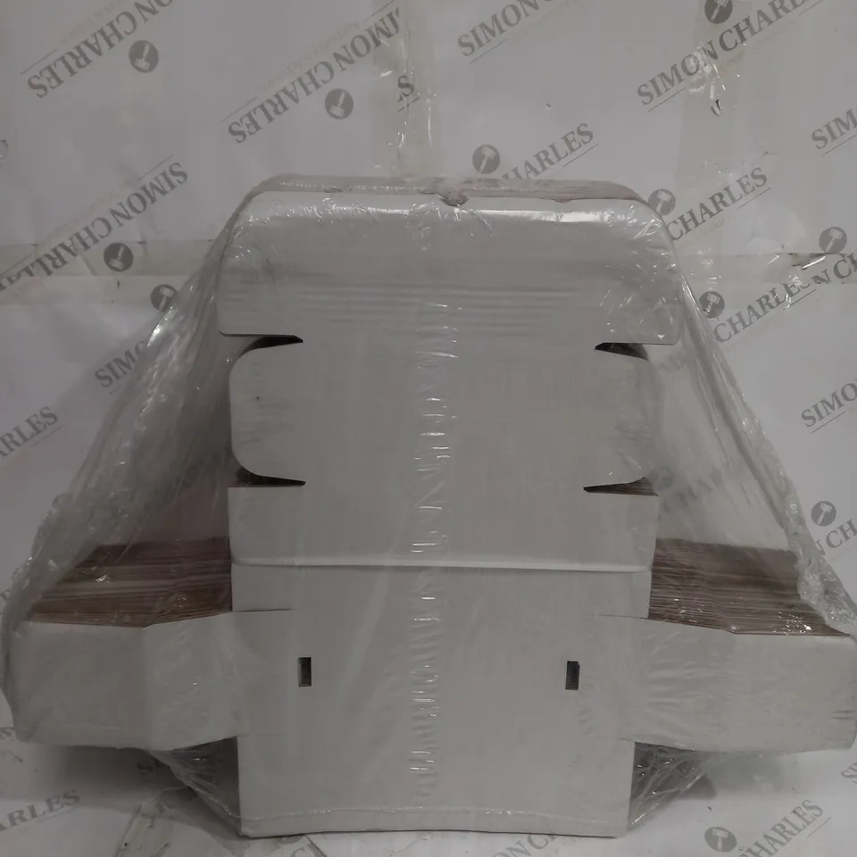 SET OF 2 UNBRANDED WHITE CARBOARD BOXES APPROX 25