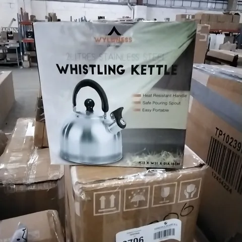 BOXED WYLDNESS 2L STAINLESS STEEL WHISTLING KETTLE 