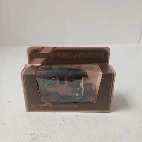 MATCHBOX MODELS OF YESTERYEAR β Y-28 1907 UNIC TAXI DIE-CAST CAR