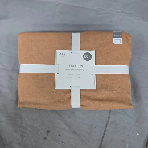 M&S HOME PURE LINEN PILLOW CASE 2 PACK 