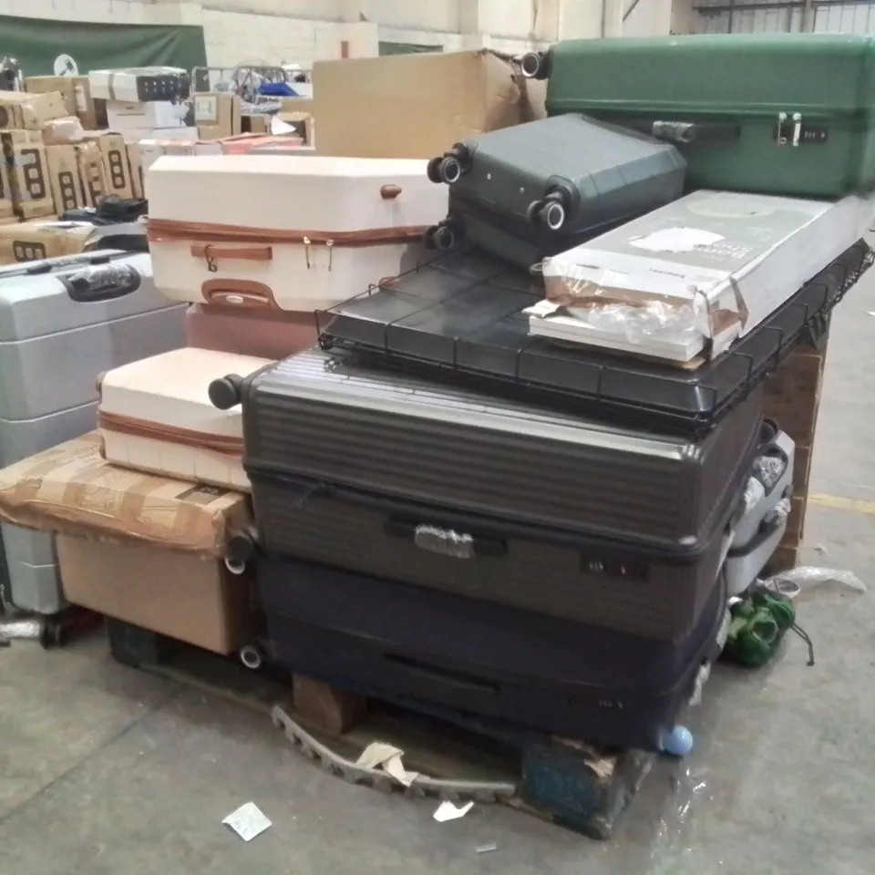 PALLET OF SUITCASES AND OTHER HOUSEHOLD GOODS
