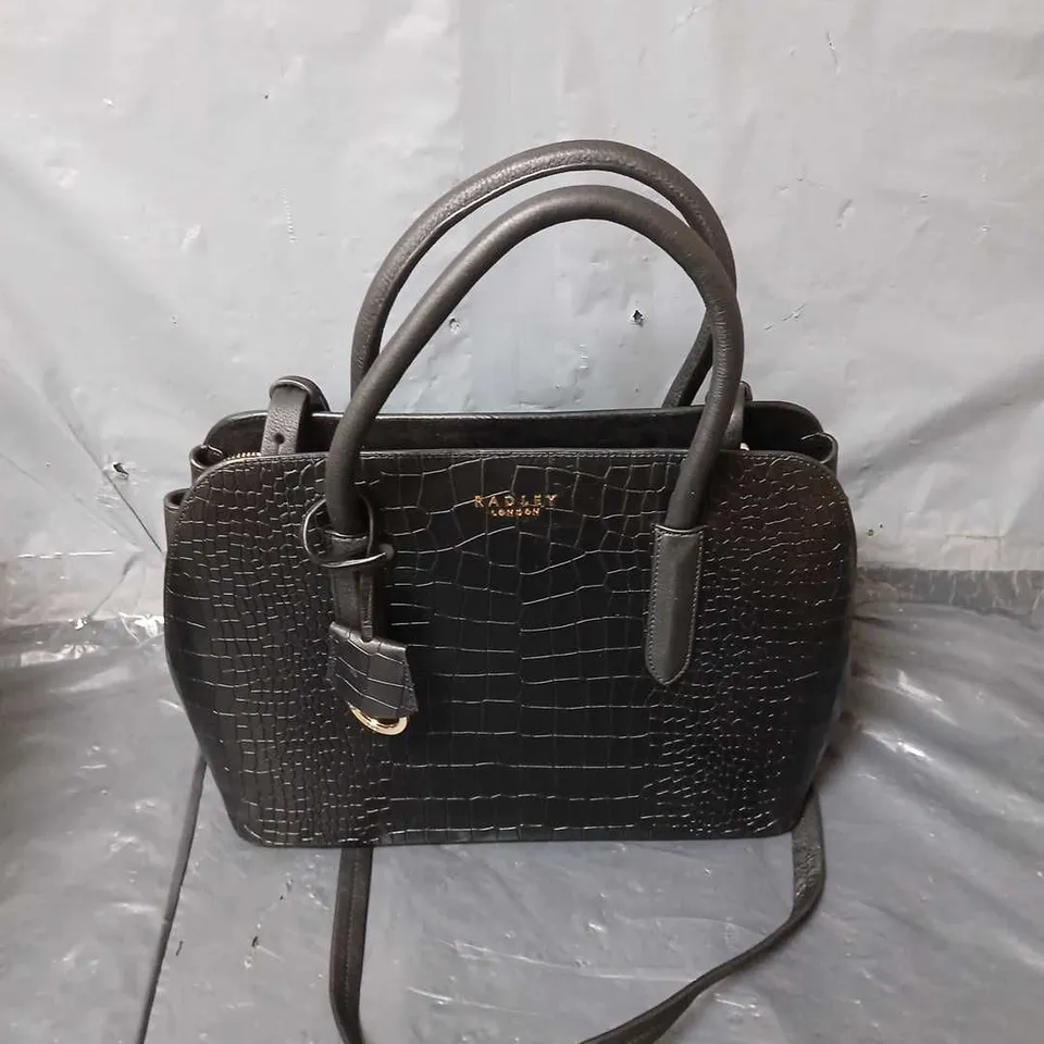 RADLEY LONDON LIVERPOOL STREET MEDIUM ZIP TOP MULTIWAY - SNAKE SKIN BLACK