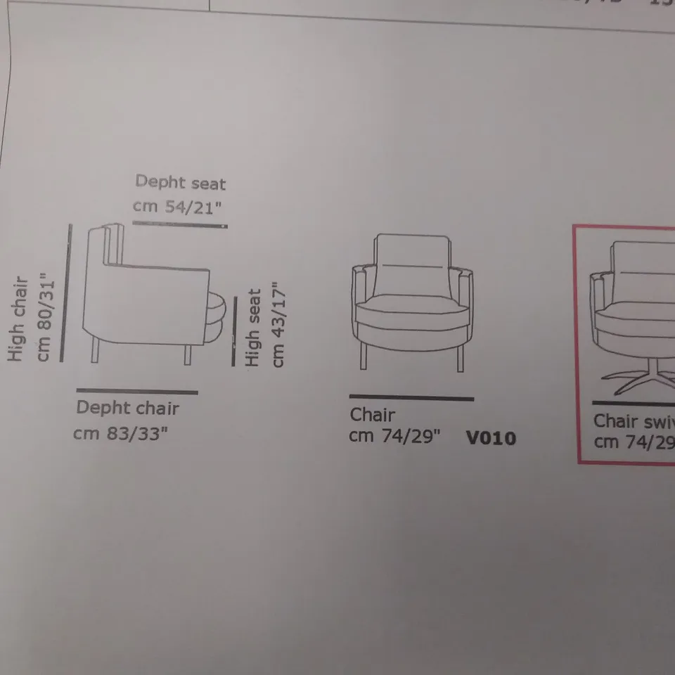 QUALITY ITALIAN DESIGNER SWIVEL CHAIR GREY PLUSH FABRIC