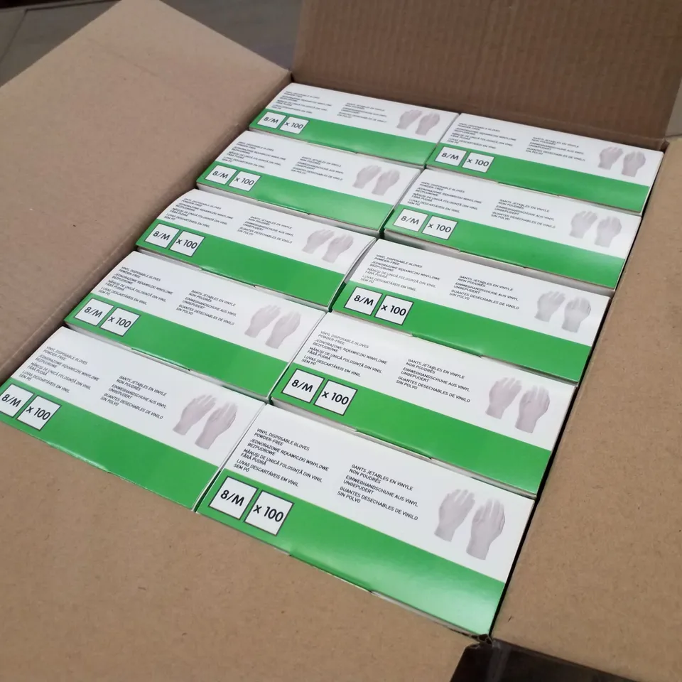 PALLET OF APPROXIMATELY 56 INTCO VINYL DISPOSABLE GLOVES 100PK BOXES - MEDIUM