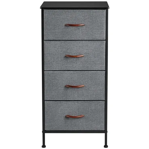 BOXED 45CM W 4 DRAWER CHEST OF DRAWERS - DARK GREY (1 BOX)