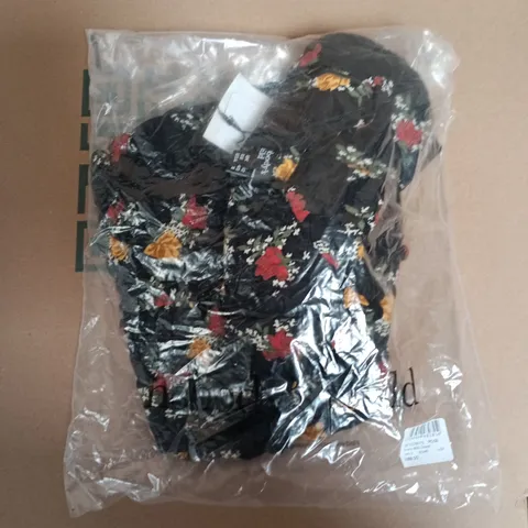 BAGGED NOBODYS CHILD AVERY MIDI DRESS IN BLACK ROSE - UK 12