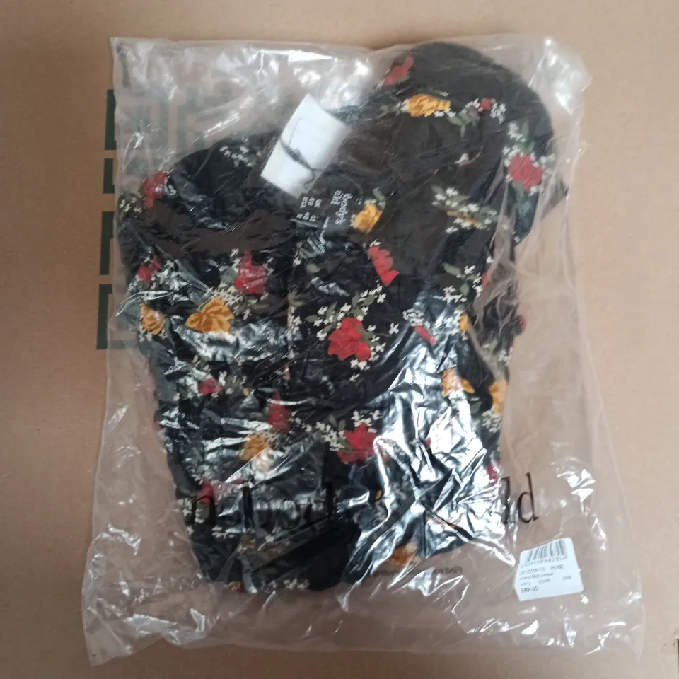 BAGGED NOBODYS CHILD AVERY MIDI DRESS IN BLACK ROSE - UK 12